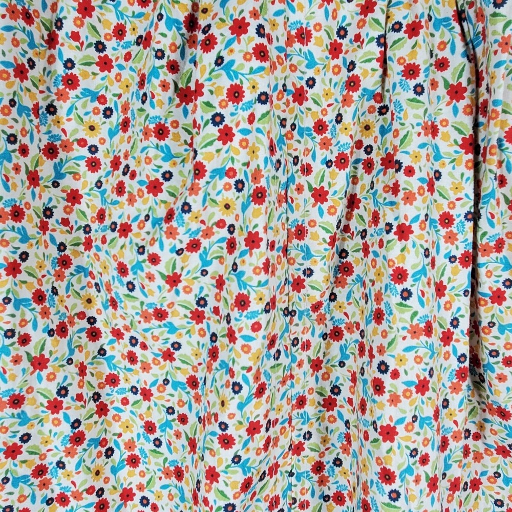 Native American Floral Print Ribbon Dance Skirt Handmade Girls W21 L19 *READ* - Picture 6 of 8